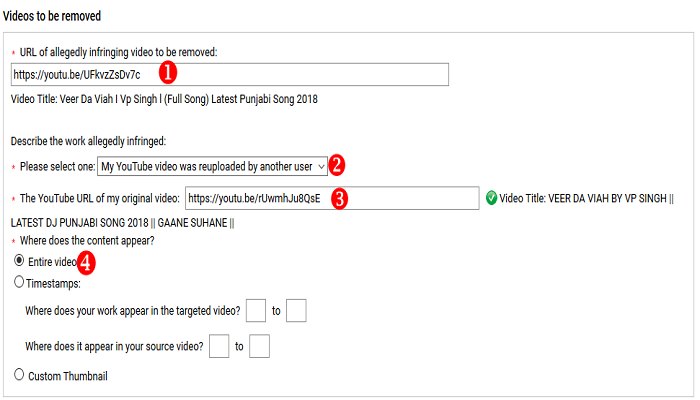 Copyright Claim On YouTube video copyright form part 2