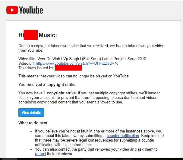 Copyright Claim On YouTube video copyright form part 4